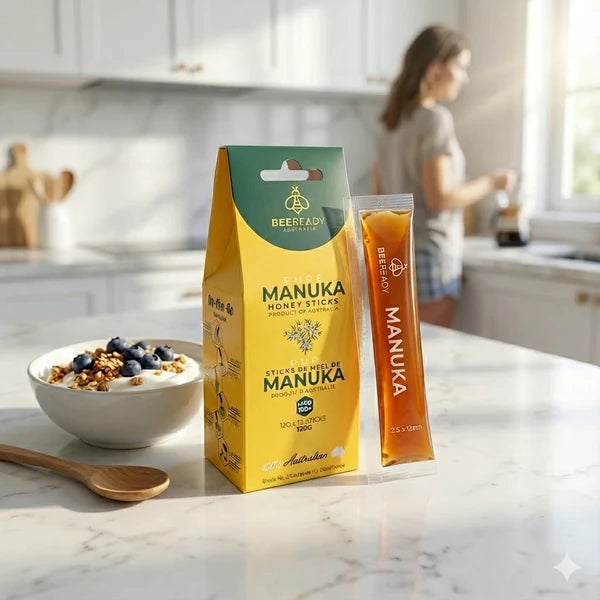 Premium Australian Manuka Honey Sticks MGO 100+ (12g × 10 Sticks)