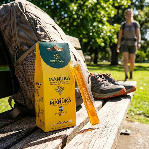 Premium Australian Manuka Honey Sticks MGO 100+ (Value Bundle: 3 Packs, 30 Sticks)