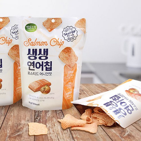 Badasori Seapop Salmon Chip - Roasted Onion 30g - photo 2