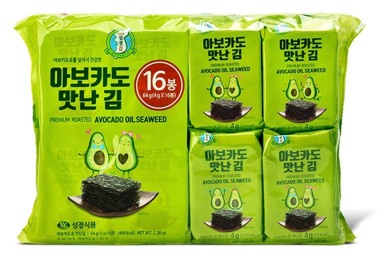 Sung Gyung Avocado Oil Seasoned Sliced Laver 16ea