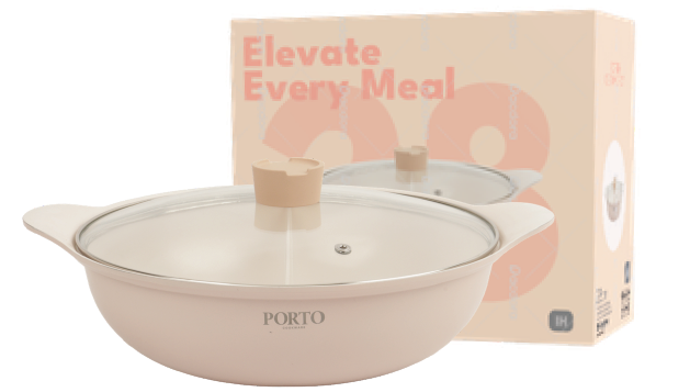 Non-Stick Mega Stone Divided Pot 28cm_포르토 IH 논스틱 메가 스톤 디바이드 팟 28cm